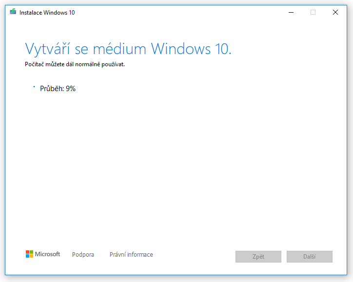 Vytvoření instalačního média Windows 10